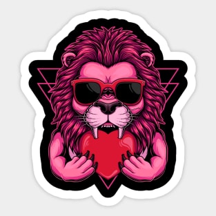 Pink Lion Sticker